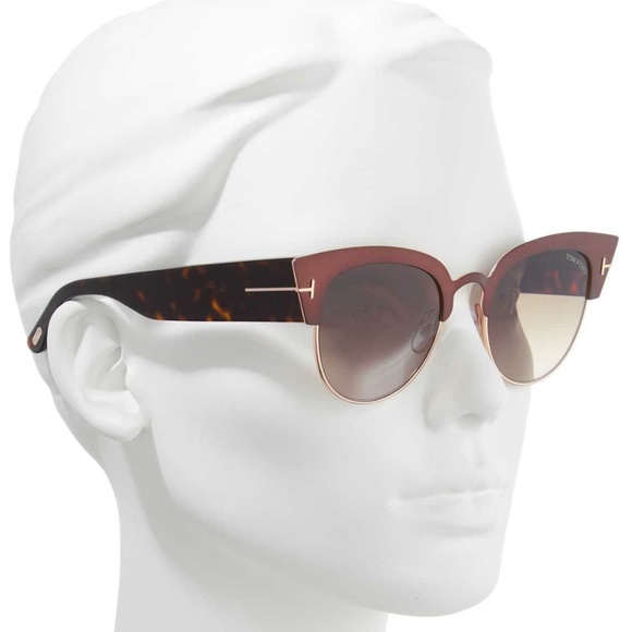 New TOM FORD Alexandra Plum Cat Eye Sunglasses - Picture 4 of 16